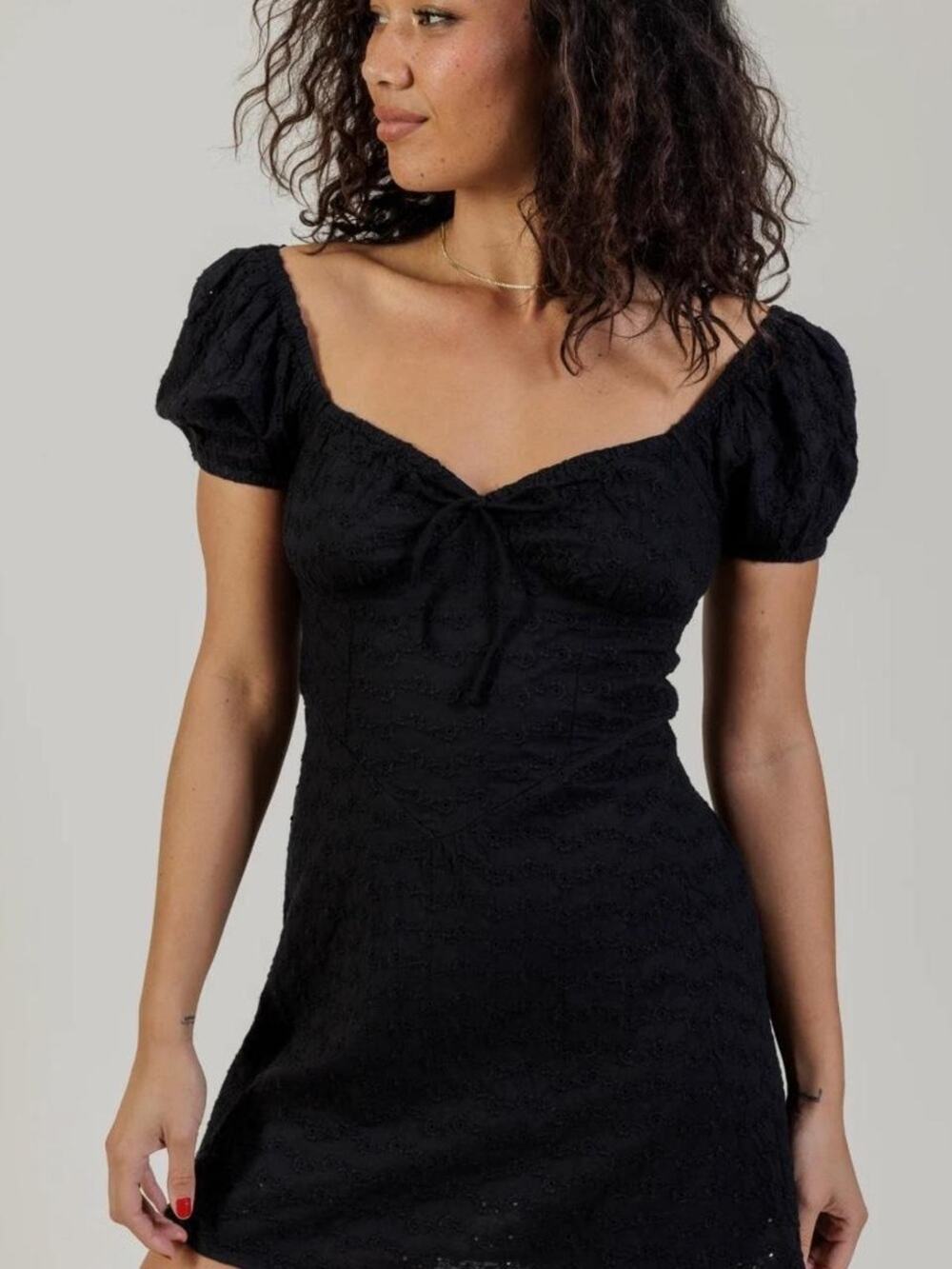 Cotton On Black Eyelet Dress XS